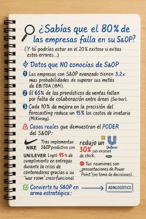 Imagen de la publicación: ¿Sabías que el 80% de las empresas falla en su S&OP?
