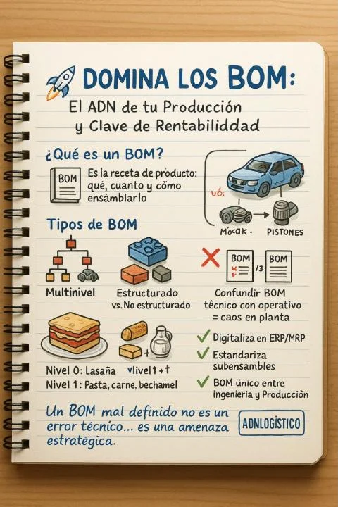 Imagen de la publicación: ¿Tu empresa realmente domina los Billetes de Materiales (BOM)? La guía definitiva para optimizar tu producción