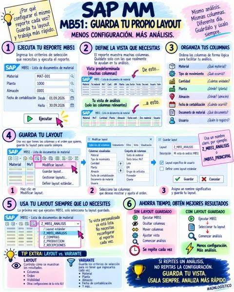 MB51: guarda tu propio layout y analiza más rápido