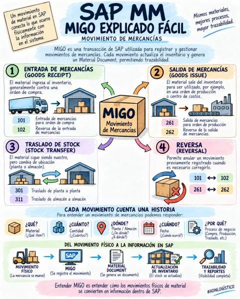 Imagen de la publicación: SAP MM | MIGO explicado fácil
